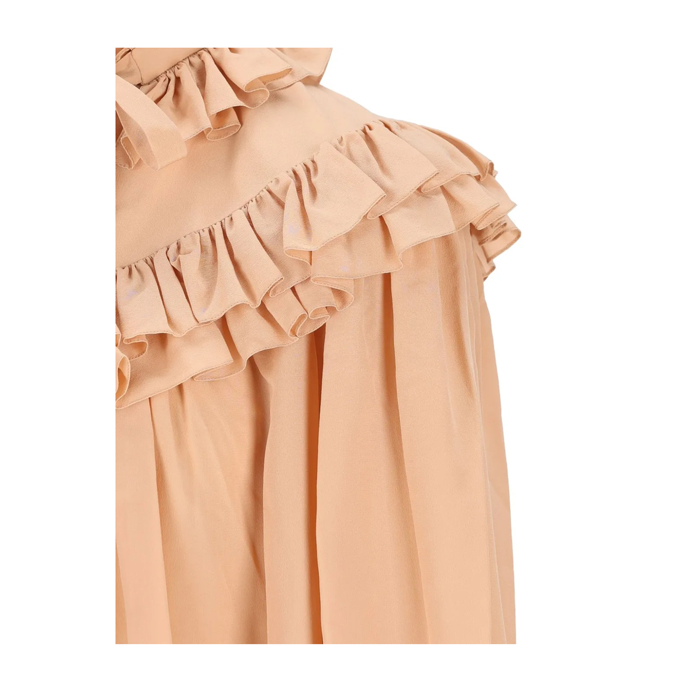 Oversized Crêpe de Chine Ruffle Top - Image 3