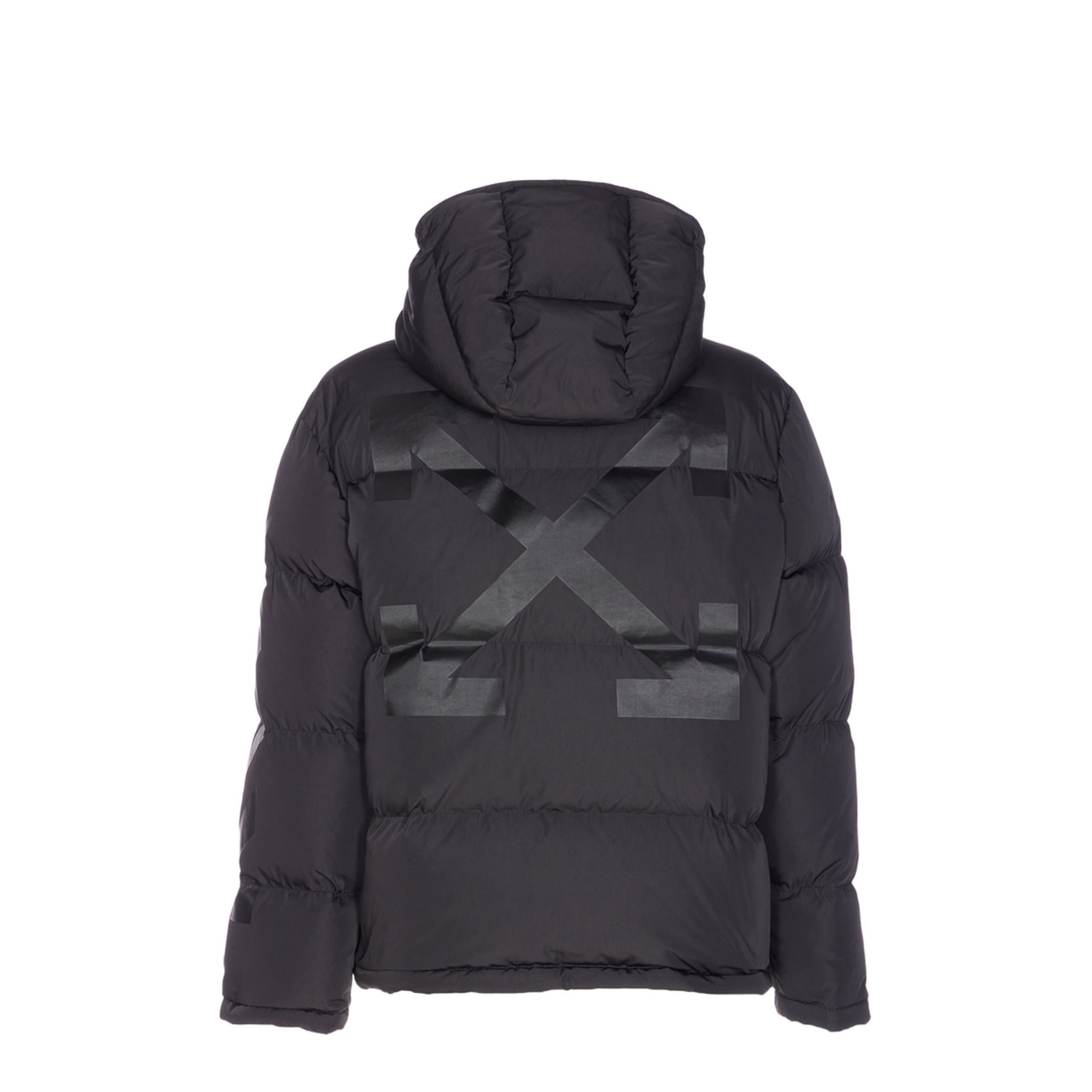 Black Short Down Jacket with Arrows Icons - Image 2