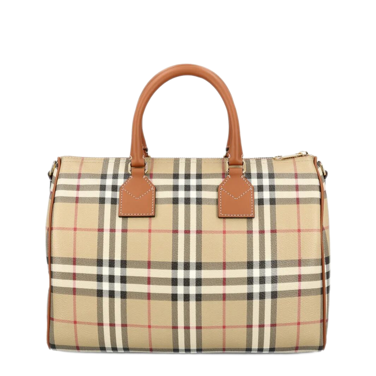 Check Medium Bowling Bag - Beige - Image 2