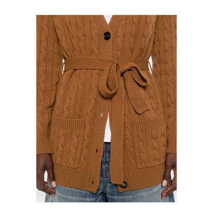 Cable-Knit Belted Cashmere Cardigan - Image 5