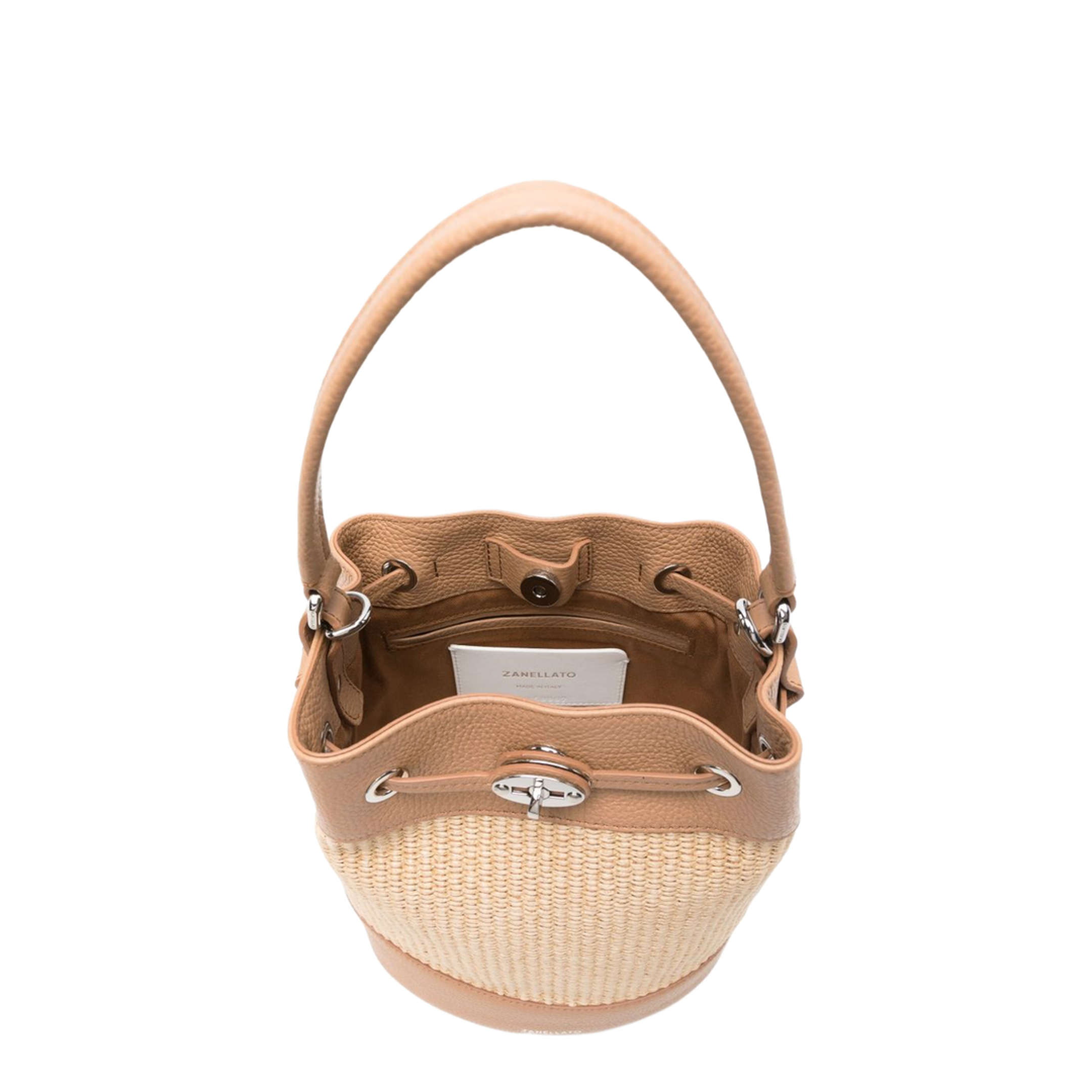 Mondà Vimini Small Straw Bucket Bag - Beige - Image 2