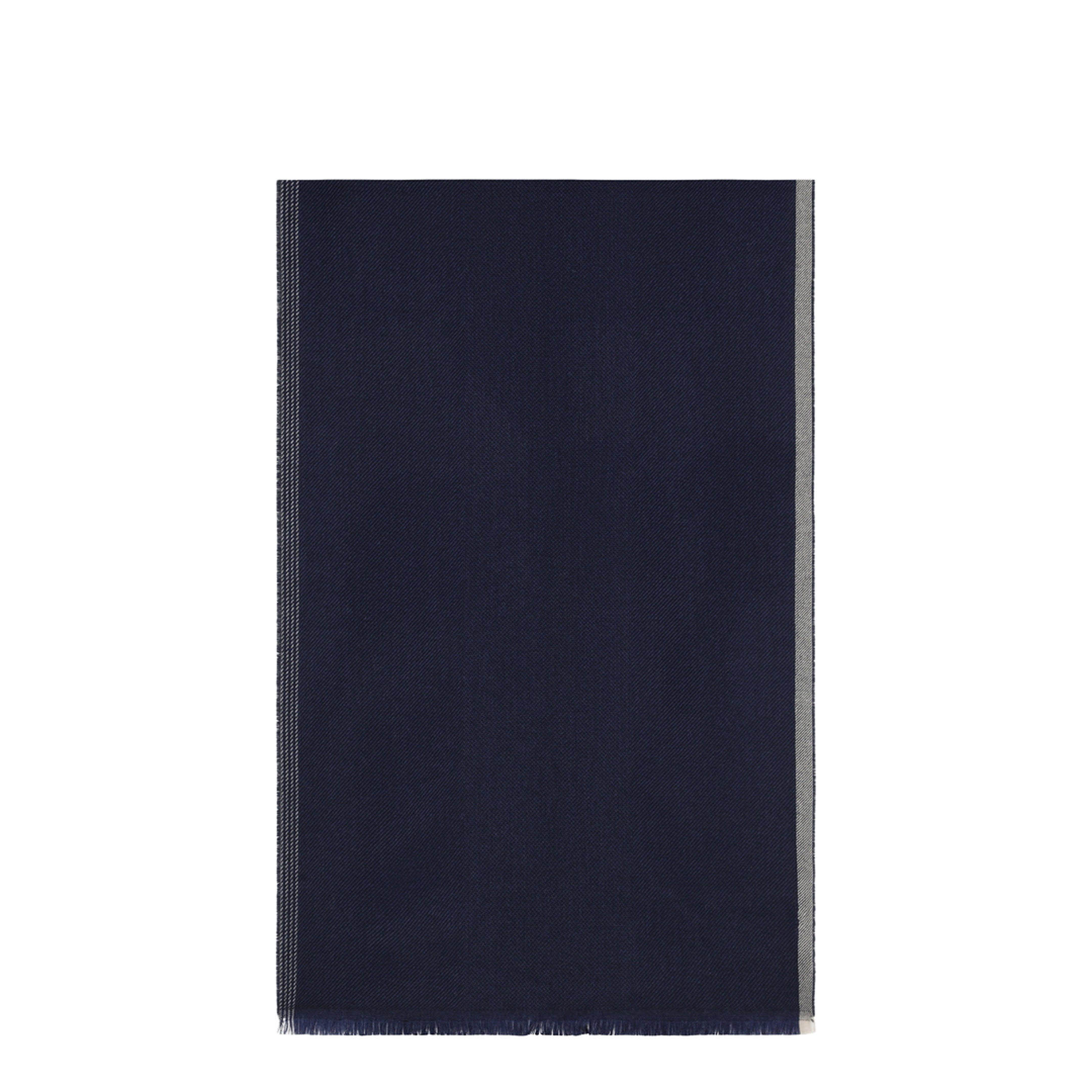Blue Brown Grey Wool and Cashmere Scarf - Image 2