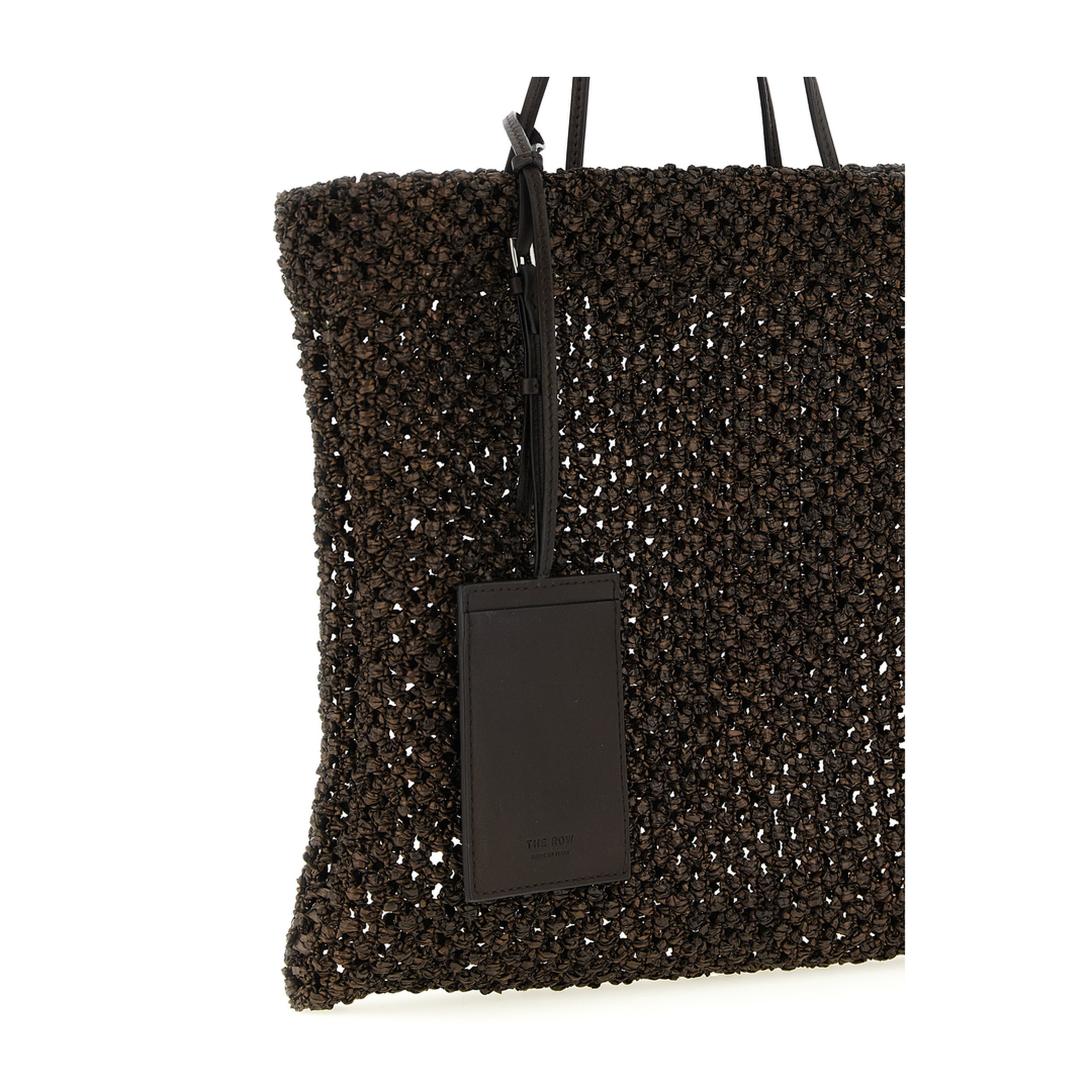 Barn Mini Raffia Nylon Tote - Dark Brown - Image 3