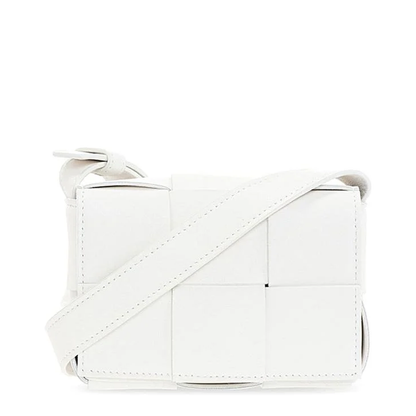 Cassette Mini Leather Crossbody Bags - White - Image 1