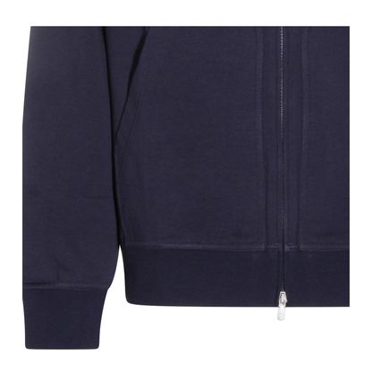 Zipped Cotton Fleece Sweater Blue - Image 7