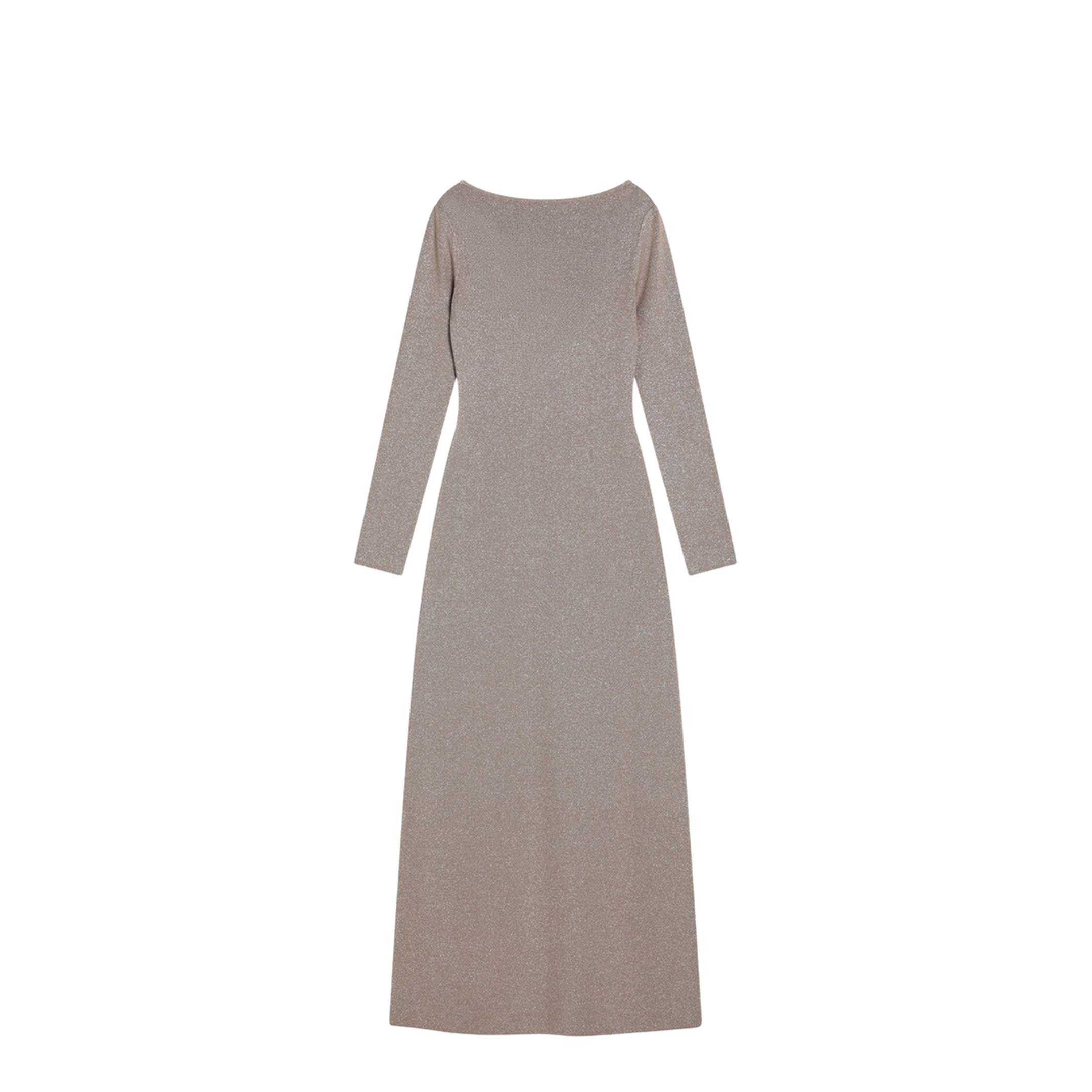 Beige Dress in Viscose and Lurex Yarn - Image 1