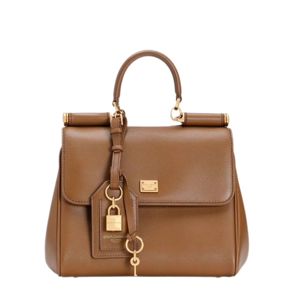 My Sicily Small Calfskin Handbag - Brown - Image 1