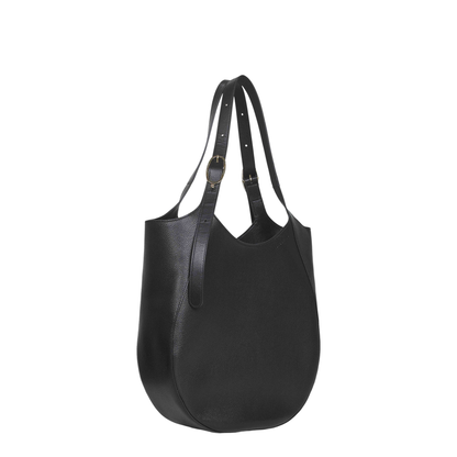 Le Foulonné XL Calf Leather Tote - Black - Image 2