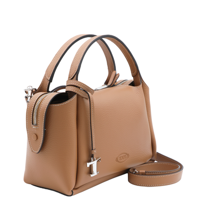 Leather Top Handle Bag - Brown - Image 3