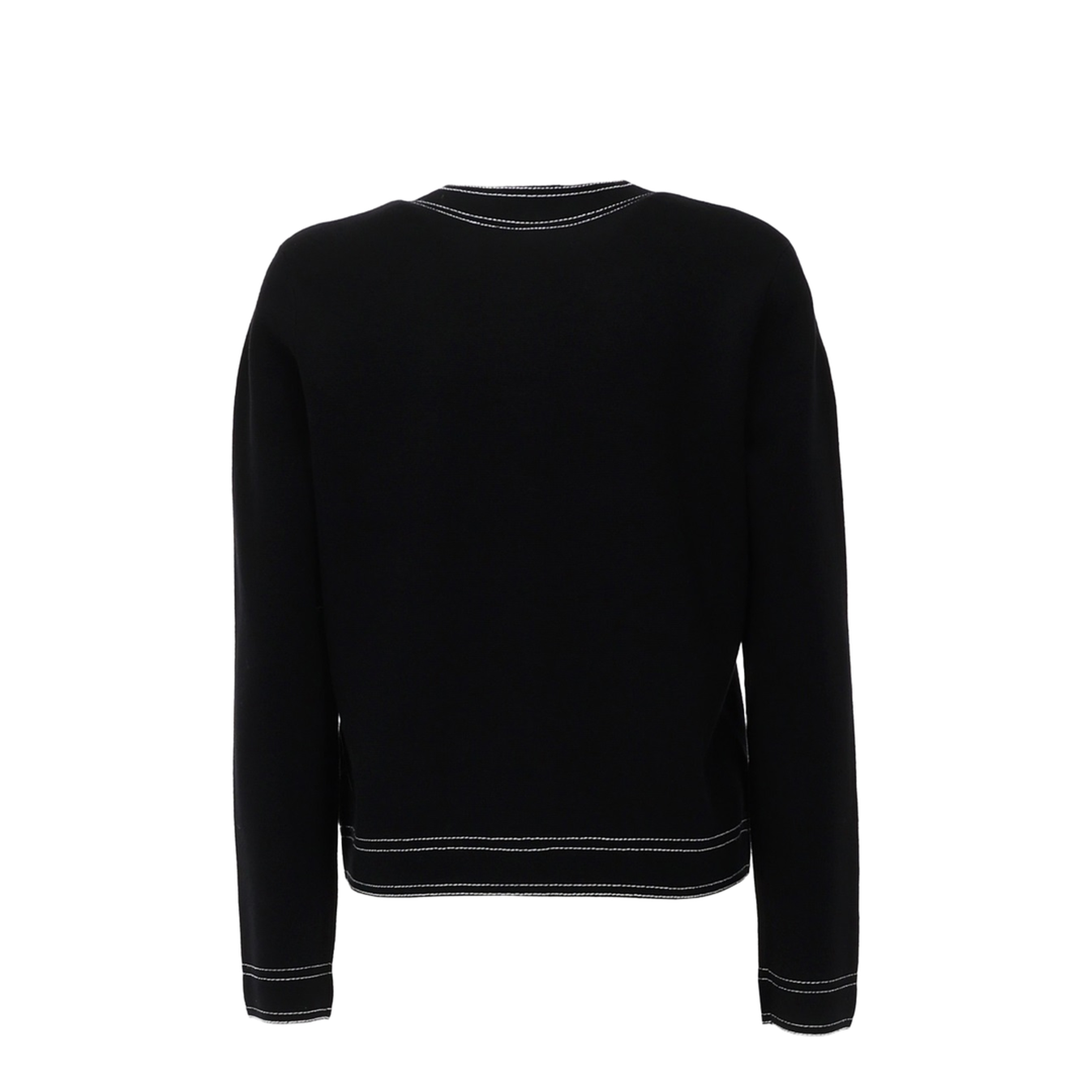 Wool Cardigan Contrast Stitching - Image 3