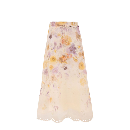 Printed Linen Blend Memento Skirt - Image 5