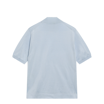 Light Blue Short-Sleeve Cotton Top - Image 2