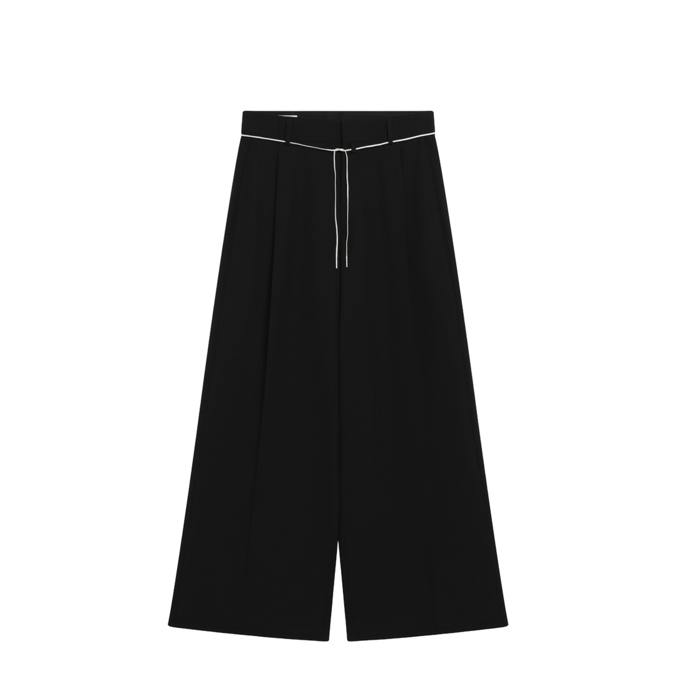 Wide-Leg Black Wool Trousers - Image 1