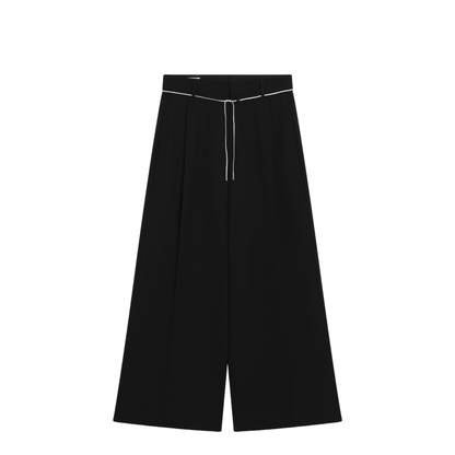 Wide-Leg Black Wool Trousers - Image 1