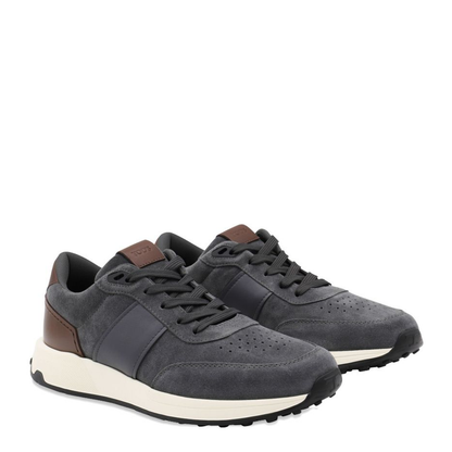 Grey Suede Upper Lace-Up Shoes - Image 1
