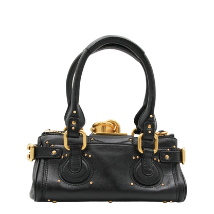 Paddington Small Buffalo Leather Shoulder Bag - Black - Image 3