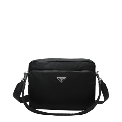 Re-Nylon and Saffiano Leather Shoulder Bag - Black - Image 1