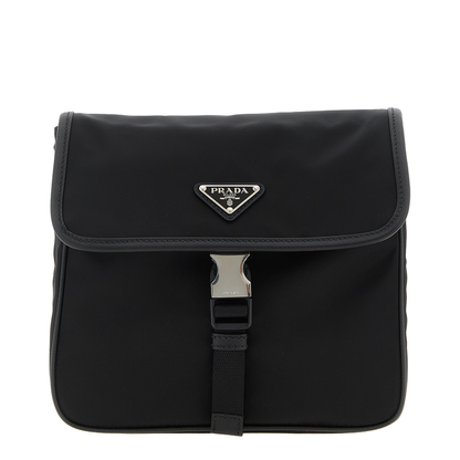 Black Re-nylon And Saffiano Leather Shoulder Bag - Image 1