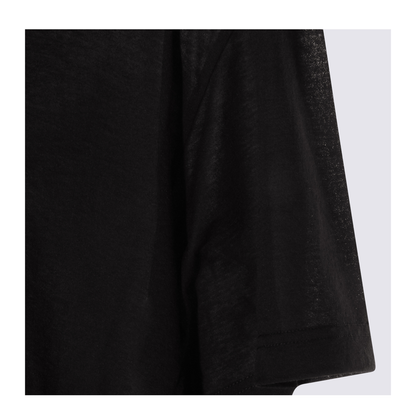 Black Maxi Train T-Shirt in Cotton Jersey - Image 6