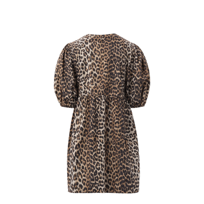 Printed Tie String Poplin Mini Dress - Image 3