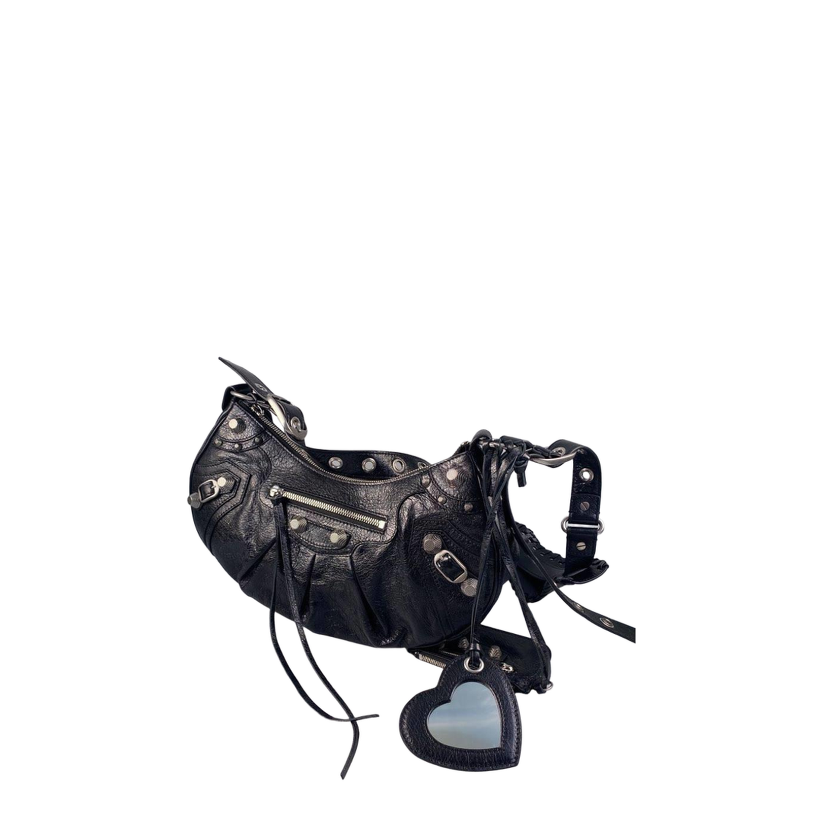 Le Cagole Small Arena Lambskin Shoulder Bag - Black - Image 1