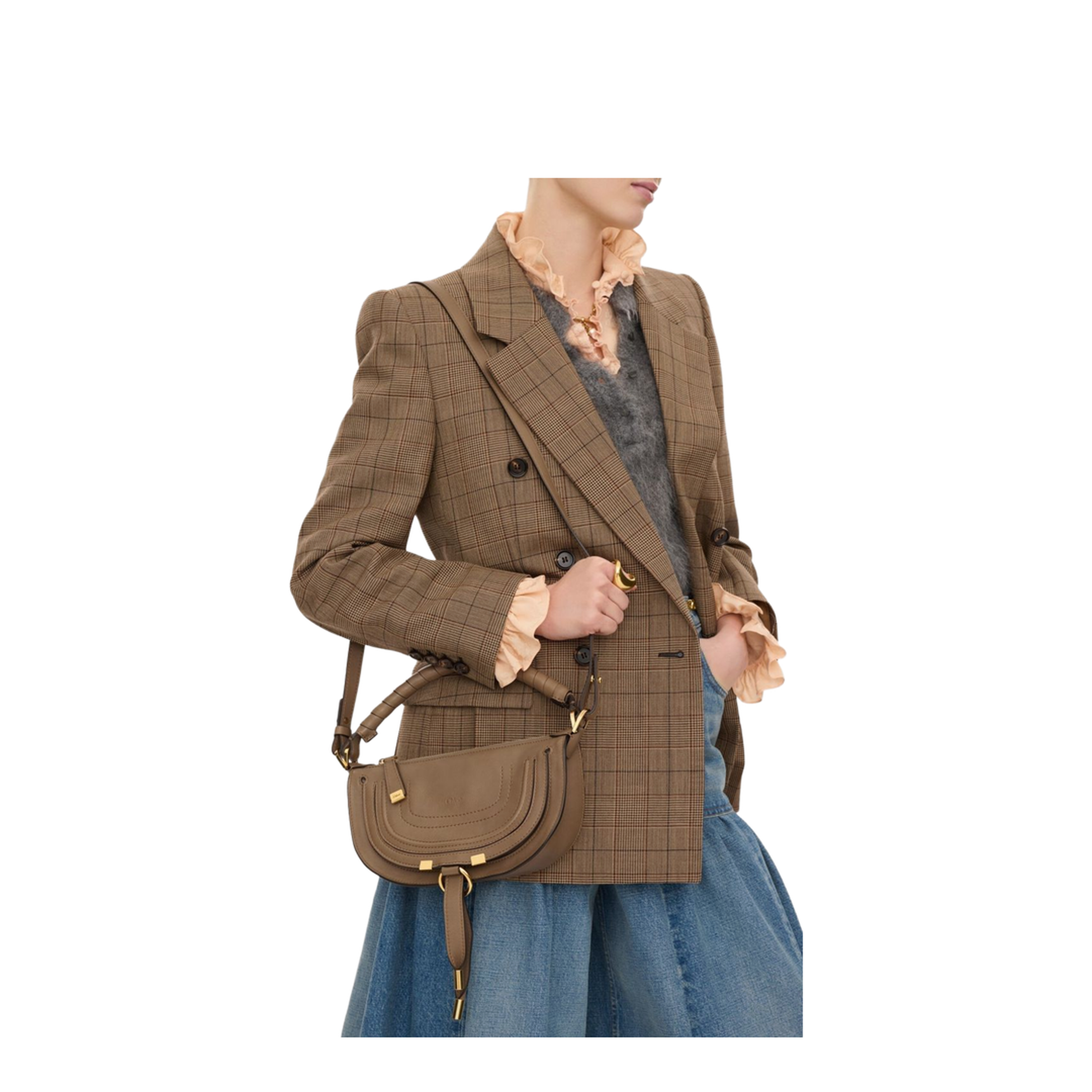 Marcie Mini Soft Leather Shoulder Bag - Brown - Image 4