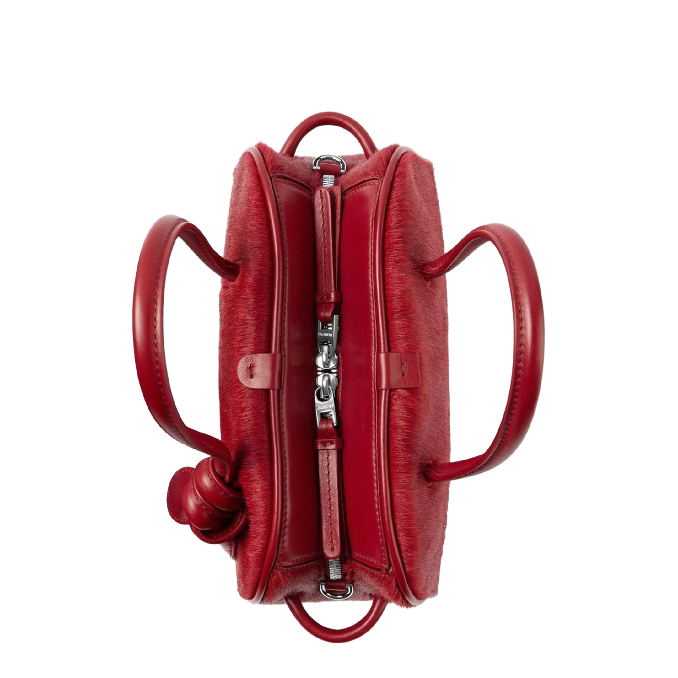 Le Petit Turismo Small Suede Leather Top-Handle Bag - Dark Red - Image 3