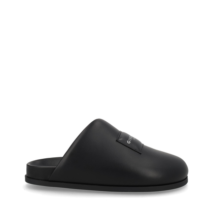 Black Leather Slippers - Image 1