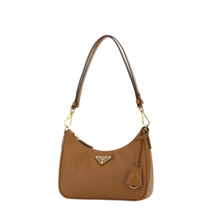Re-Edition Mini Saffiano Leather Shoulder Bag - Caramel - Image 2