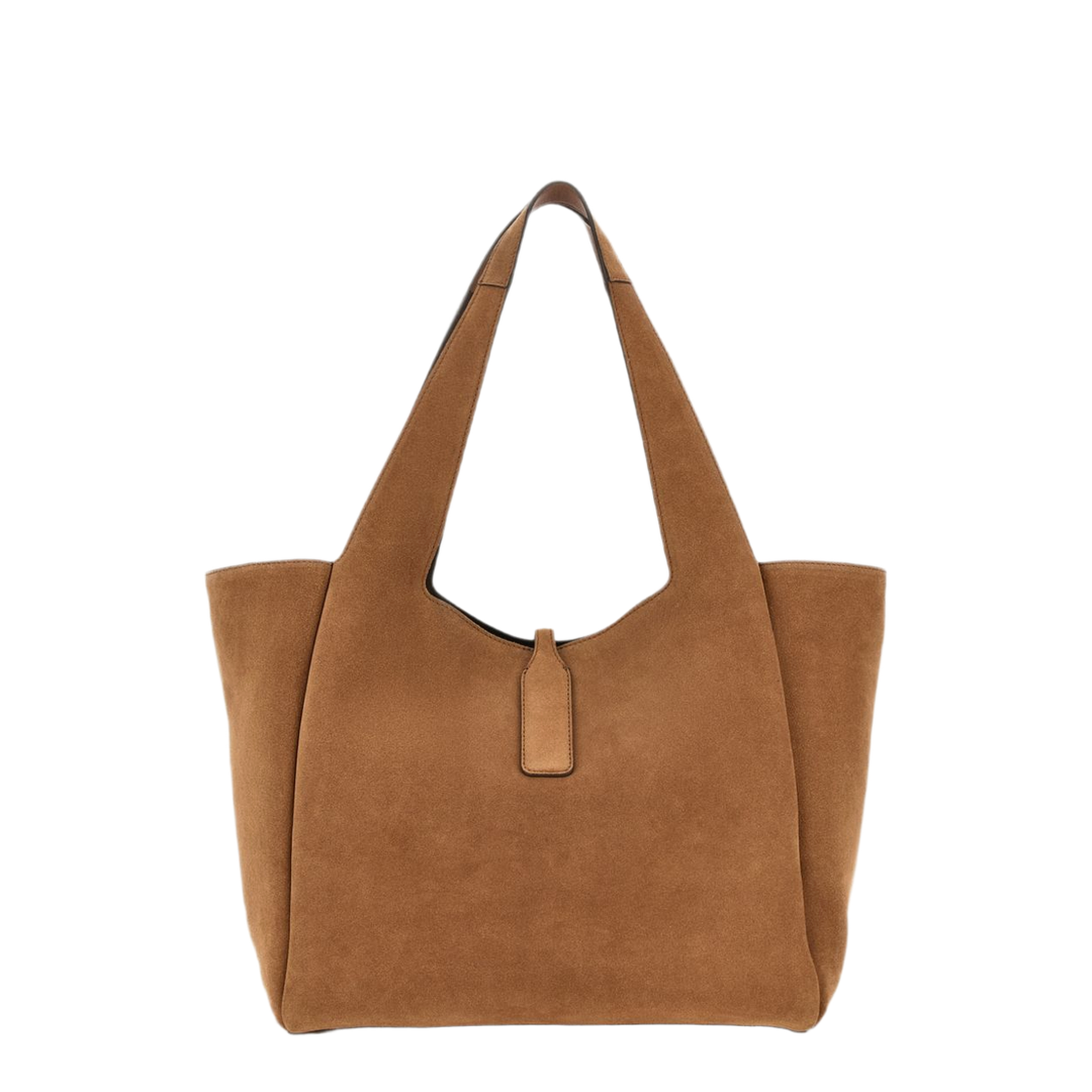 Calf Suede Shopping Bag - Luggage Brown - Image 3