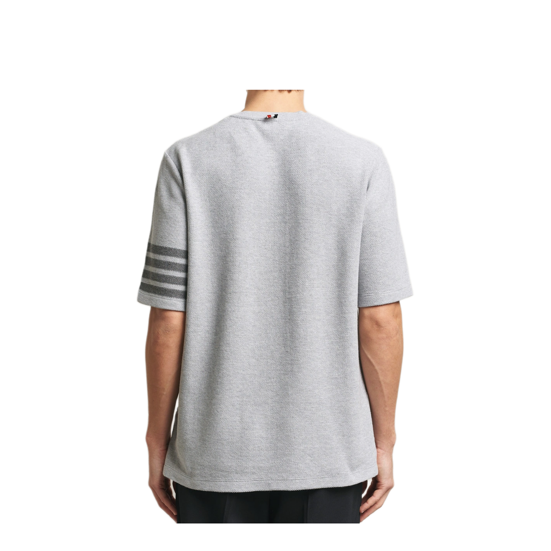 Short Sleeve Tee in Textured Pique with Eng 4 Bar - Image 3