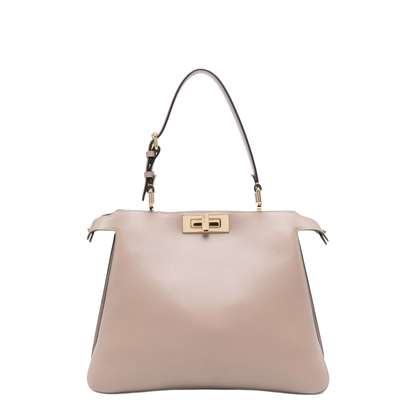 Peekaboo Leather Top Handle Bags - Beige - Image 1