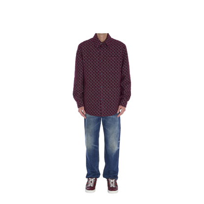 Burgundy Bouclé Padded Shirt - Image 5