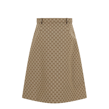 Cotton Canvas Fabric Skirt in Sand - Image 2