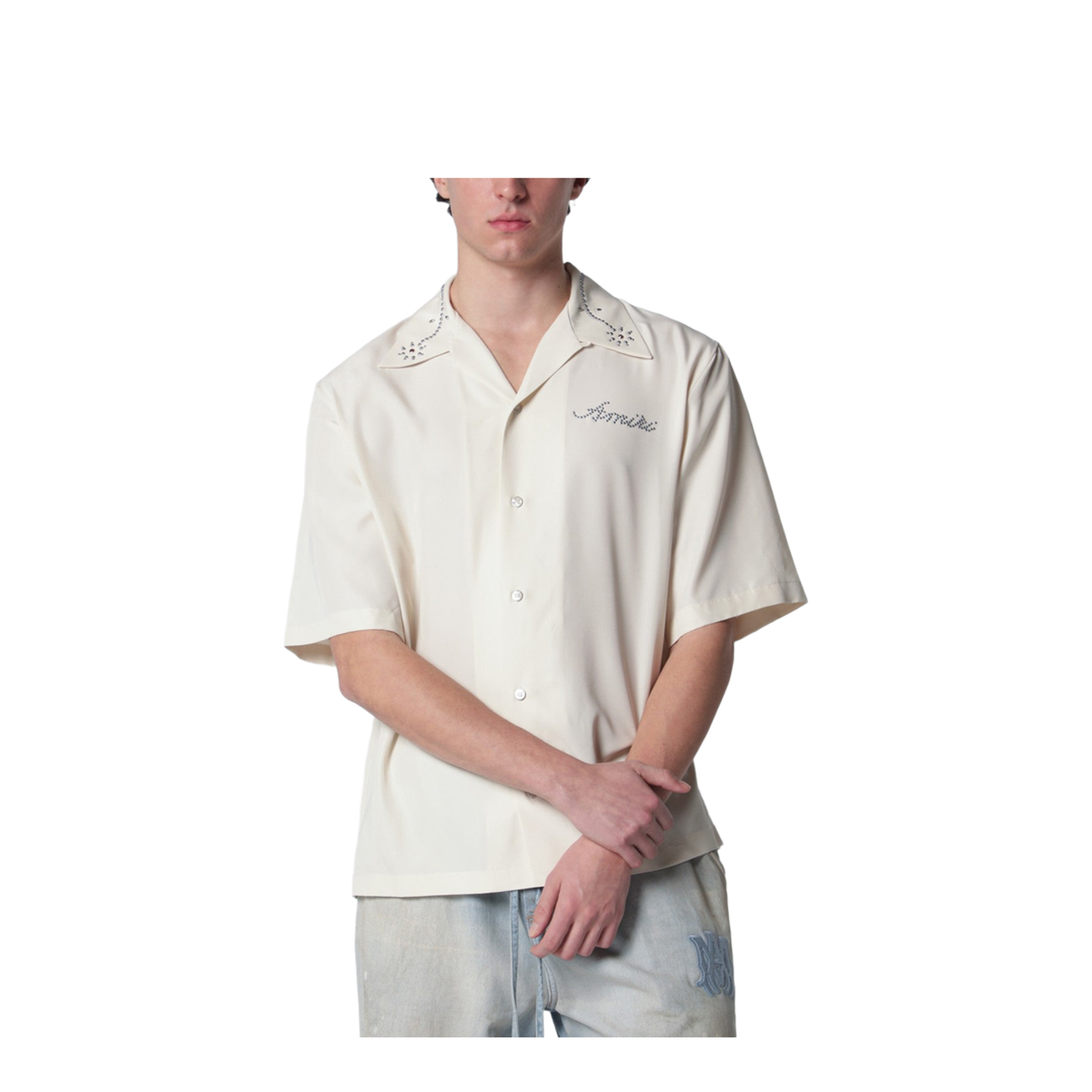 Ivory Shirt with Stud Embroidery - Image 1