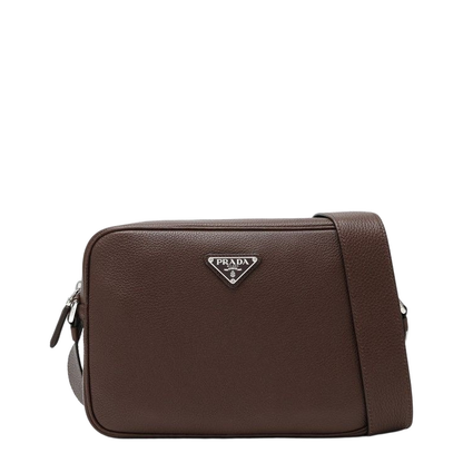 Burnt Brown Leather Crossbody Bag - Image 1