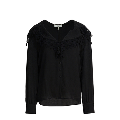 Blouse With Lace Collar - Image 1