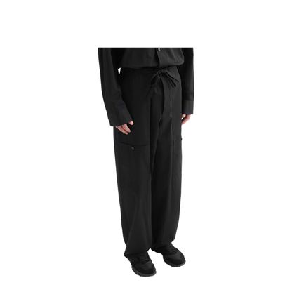Cotton Poplin Cargo Pants Black - Image 3