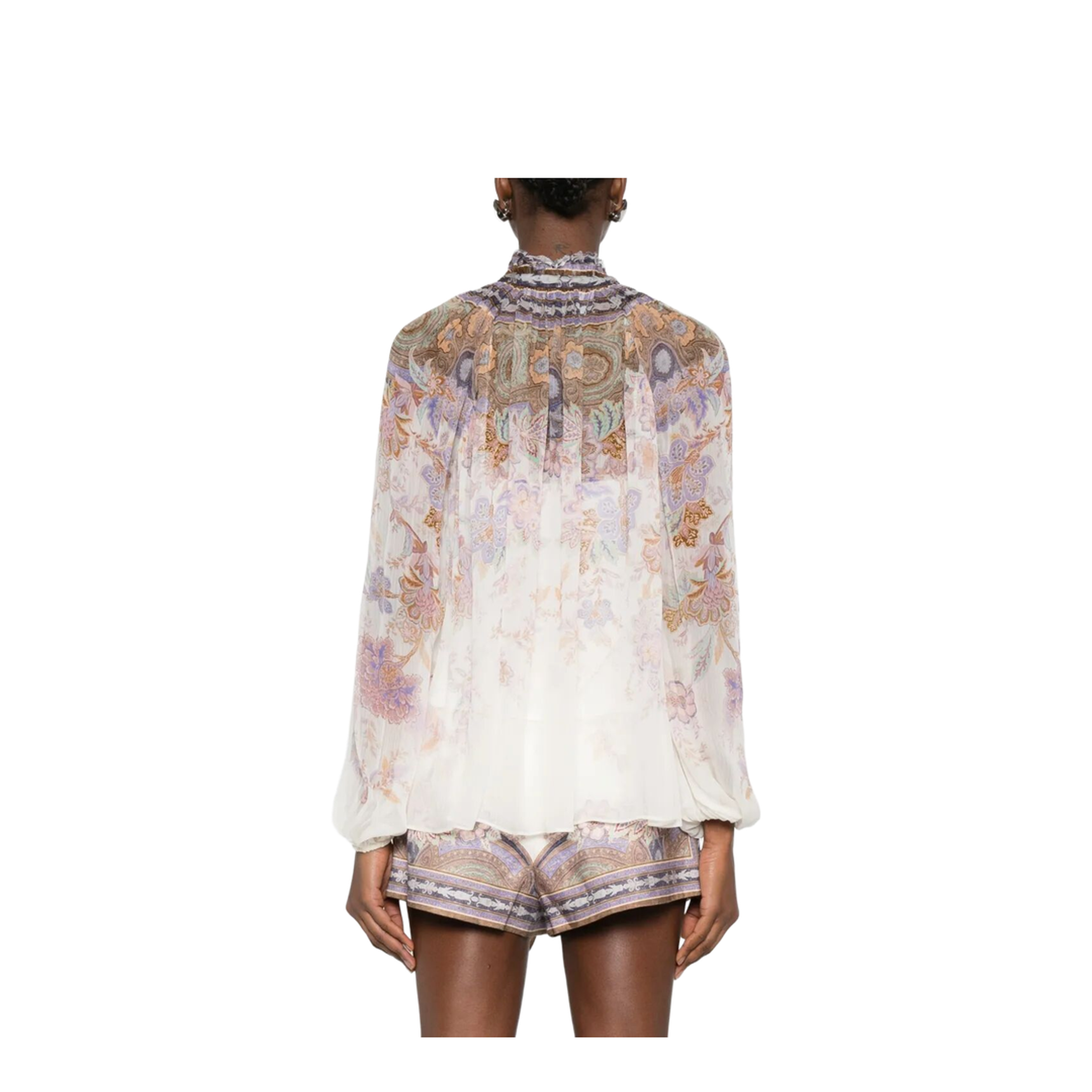 Luna Billow Puffed-Sleeve Blouse - Image 2