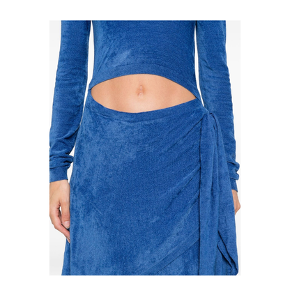 Cut-Out Detail Tie-Front Long Sleeves Mini Dress - Image 2