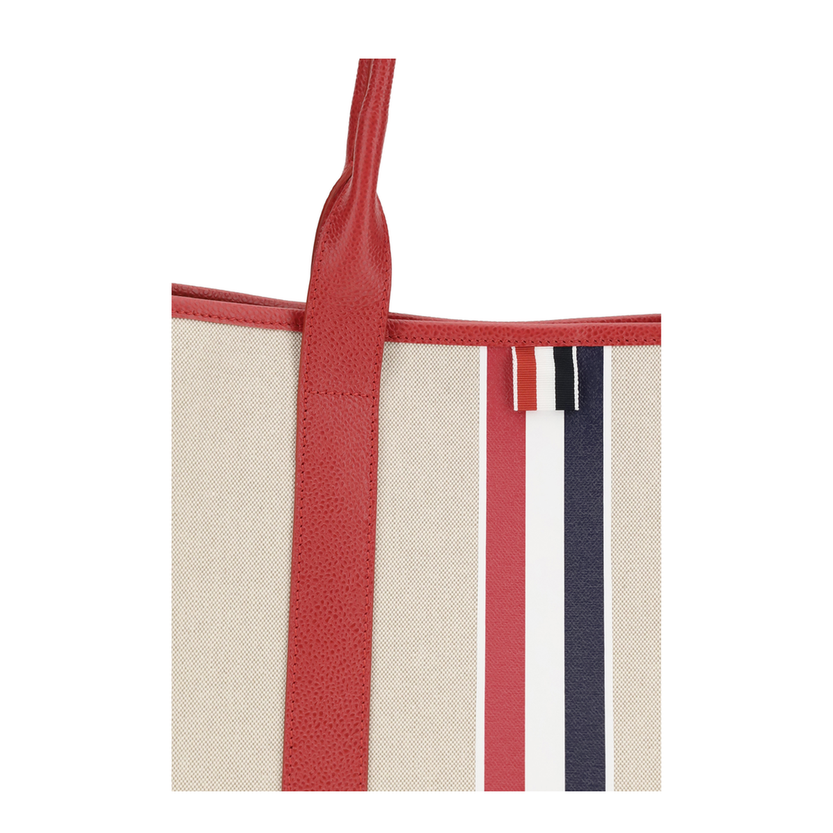 RWB Stripe Medium Canvas Tote - Salt and Pepper Cotton Canvas - Image 4