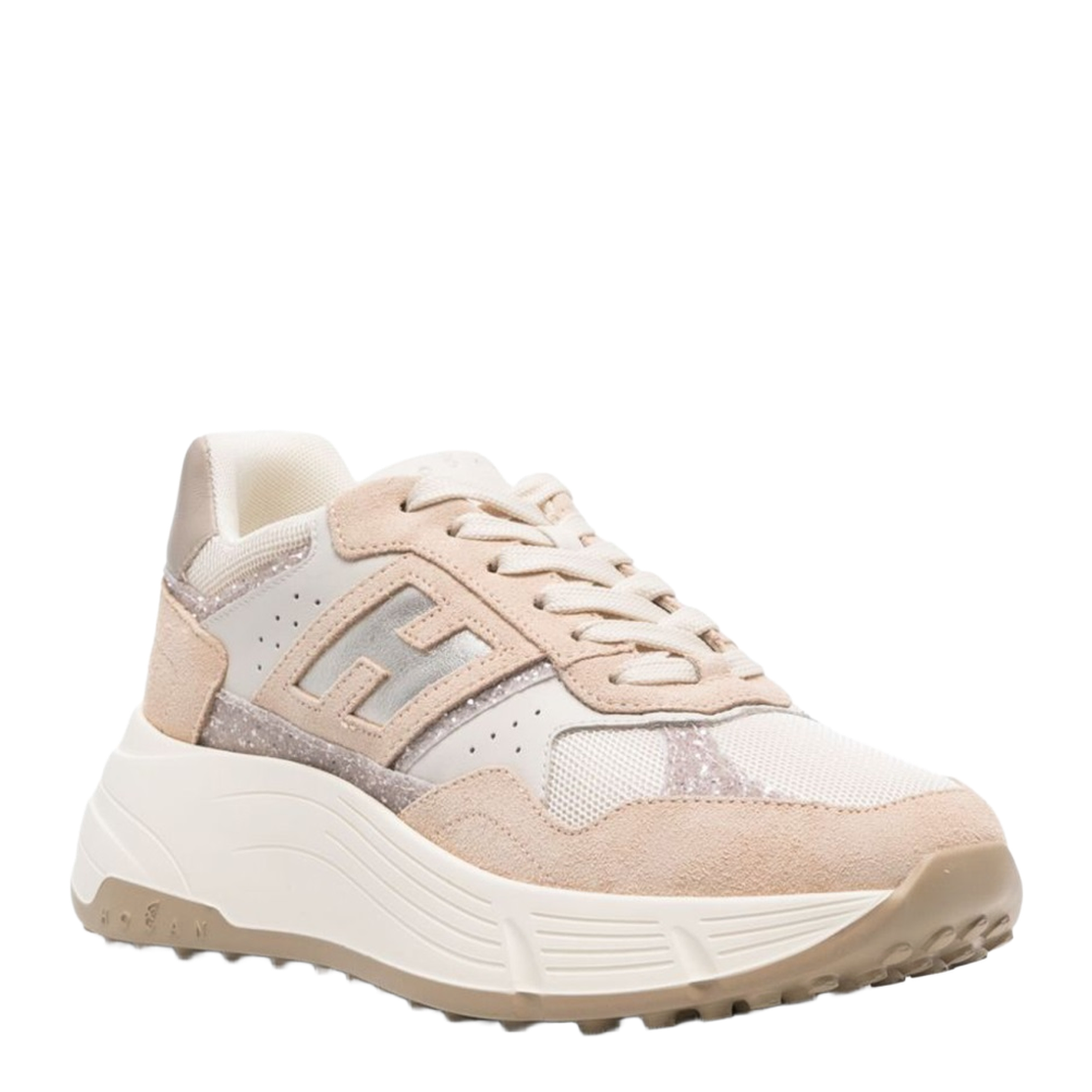 Blush Beige Front Lace-Up Fastening Chunky Sole - Image 2