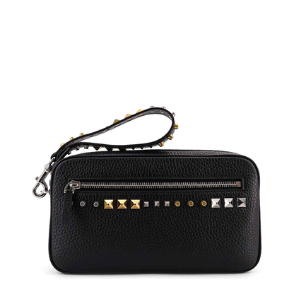 Rockstud Leather Clutch - Black - Image 5
