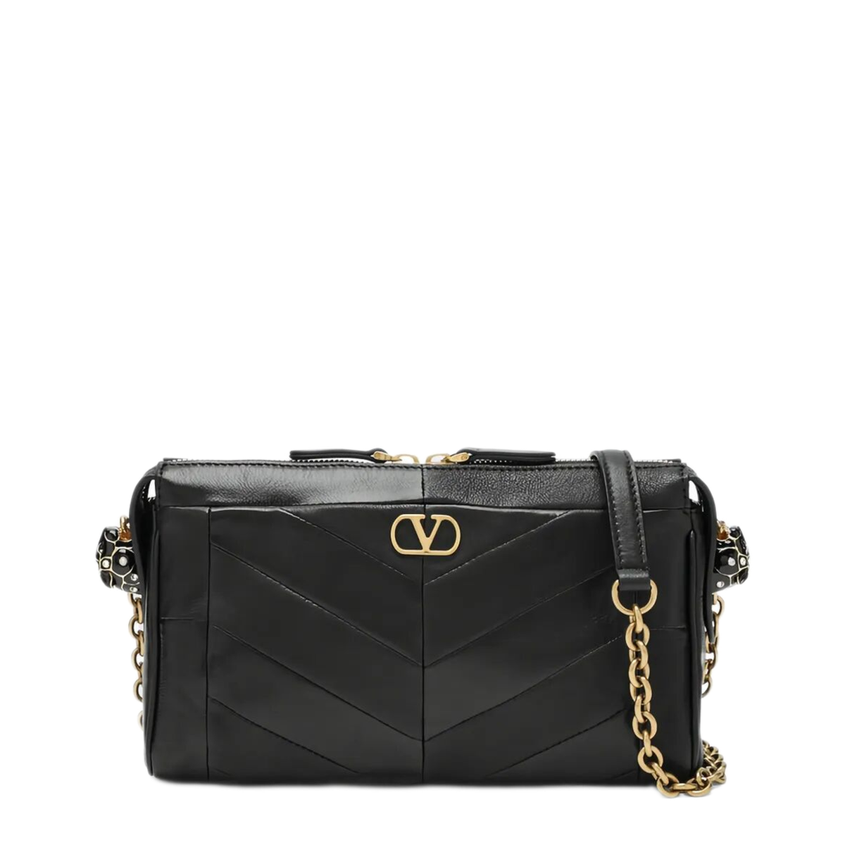 Panthea Small Nappa Leather Shoulder Bag - Black - Image 1