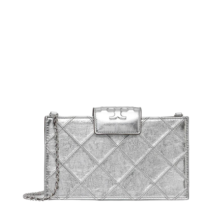 Fleming Mini Calfskin Crossbody - Silver - Image 1