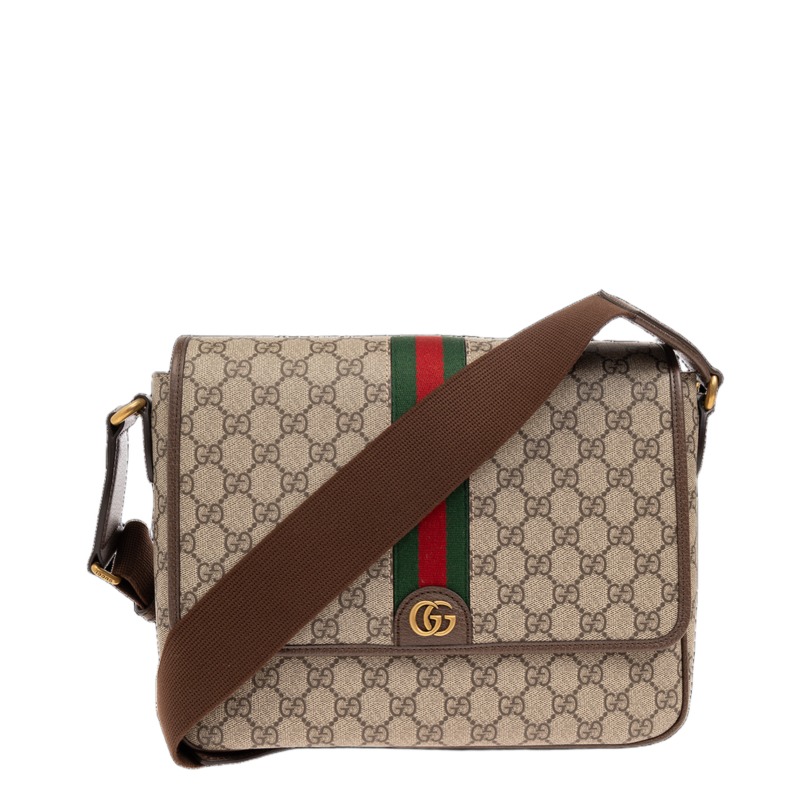 Ophidia Medium Canvas Messenger Bag - Beige - Image 5