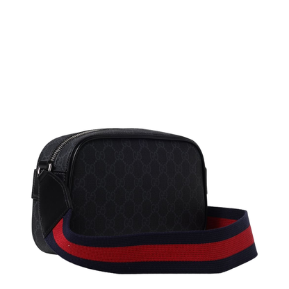 GG Emblem Small Nylon Crossbody Bag - Black - Image 5