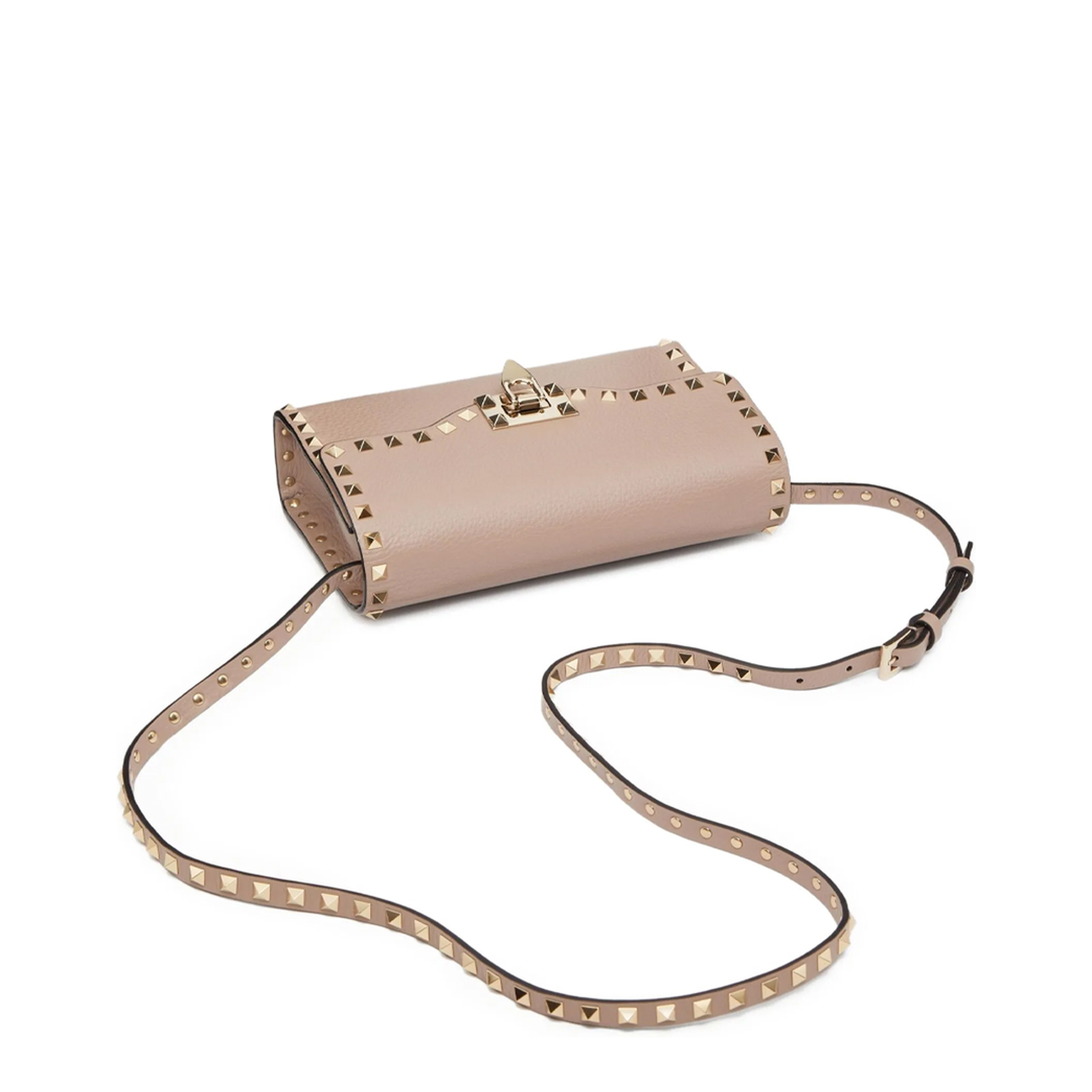 Rockstud Small Garnet Calfskin Crossbody Bag - Image 10