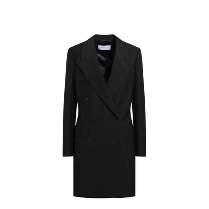 Black Double-Breasted Wool-Blend Suit - Image 1