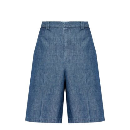 Blue Cotton Bermuda Shorts - Image 1